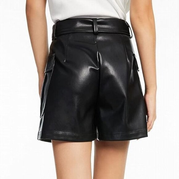 I.N.C. International Concepts INC Womens Black Faux Leather Shorts Size: 16 - Picture 3 of 10